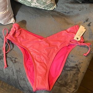 Victoria's Secret Shimmer Pink Side-Tie Bikini Bottoms
